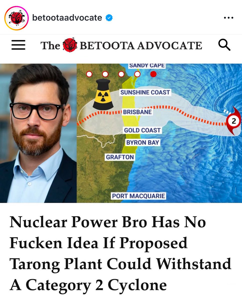 ShackelWill's tweet image. Nuclear plants are built to withstand rain, hail, cyclones and even A380s flying into them.

Whilst this article is satire, you’d be shocked by how many Australian politicians would worry about things like this.
 
✍️Sign to lift Australia’s nuclear ban:
nuclearforaustralia.com
