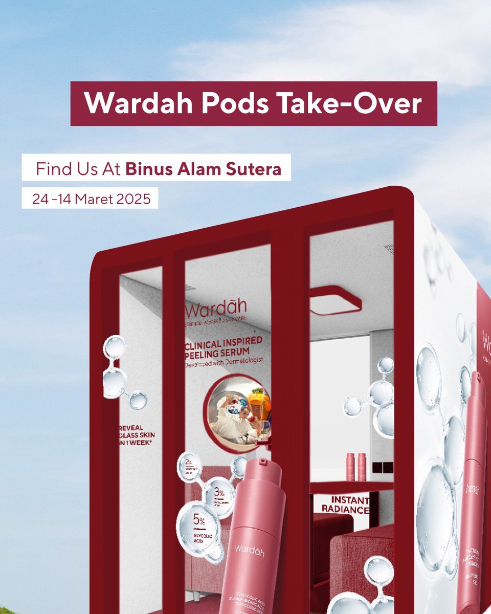 beautiaf's tweet photo. Wardah Micro Peeling Serum Pods ada di Binus Alam Sutera, 24-14 Maret 2025.
5 IDE TERBAIK akan mempresentasikan ide-nya di ParagonCorp Head Quarter!!🙂↔️✨ dapet Headphone, produk Wardah dan kesempatan berkontribusi!
KAPAN LAGI JADI PNS SE-✨MUDAH✨ INI #WardahCreativeSearch https://t.co/n1Kd0EVlUq