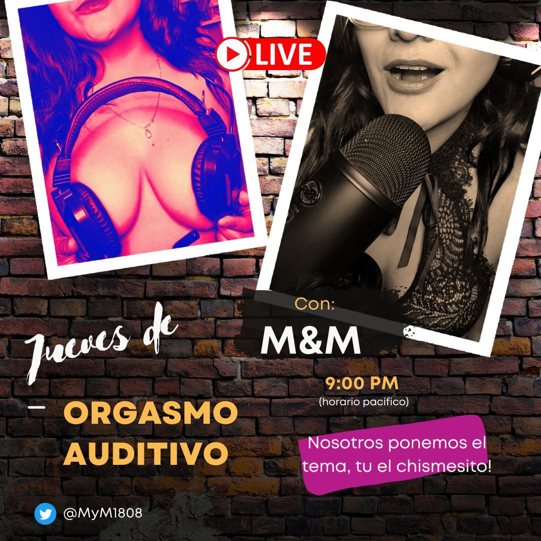 Hello y!
Vamos a regresar nuestro espacio de Orgasmo auditivo 
Ya tengo ganas de chismesito y ya tenemos más experiencias que contar🤪
Los escuchamos este jueves con el tema “La Pipol intensa en el mundo 🍍”
Si no quieren hablar ese día manden sus historias 🙈