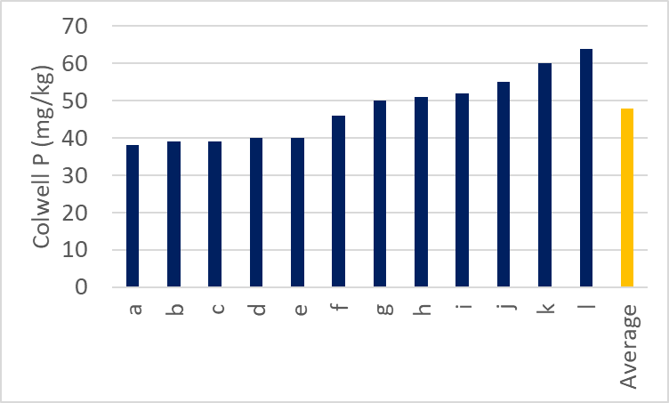 Variation in Colwell P, perhaps even a greater magnitude than pH