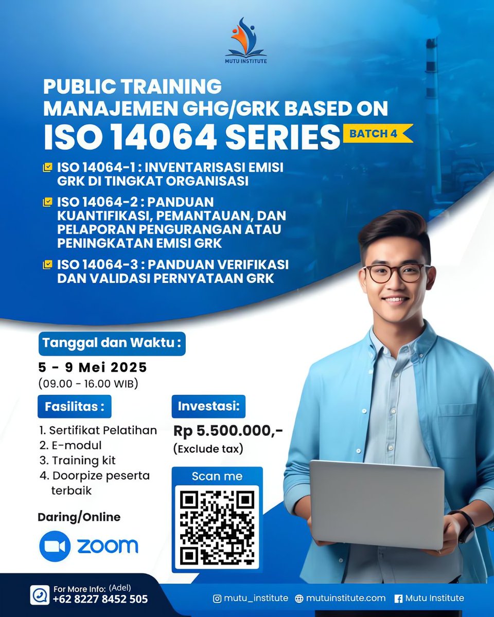 🌍 KUASAI ISO 14064 &amp; JADI EXPERT EMISI GRK! 🚀

Ingin meningkatkan keahlian dalam pengelolaan emisi Gas Rumah Kaca (GRK) &amp; berkarier di bidang keberlanjutan? Ini saatnya!

Selengkapnya di: instagram.com/p/DGzuw-qx7w9/…