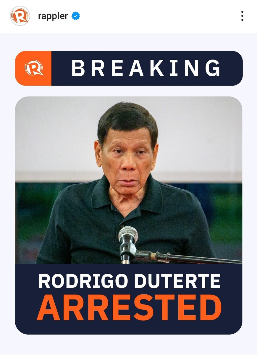 BREAKING: Former dictator Rodrigo Duterte has just been arrested by the PNP this morning for his crimes against humanity. Karma is real! Justice for victims of his unsconscionable, unconstitutional war on drugs!