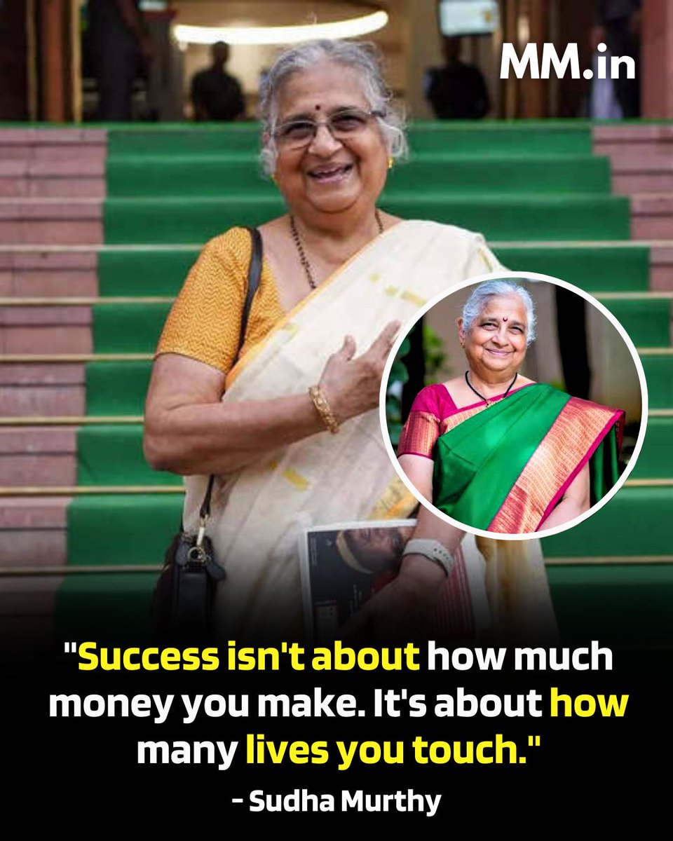 Marketingmast16's tweet photo. Sudha Murthy a true gem of india 📌

#Sudhamurthy #Quote #Motivation https://t.co/wckLjVj739
