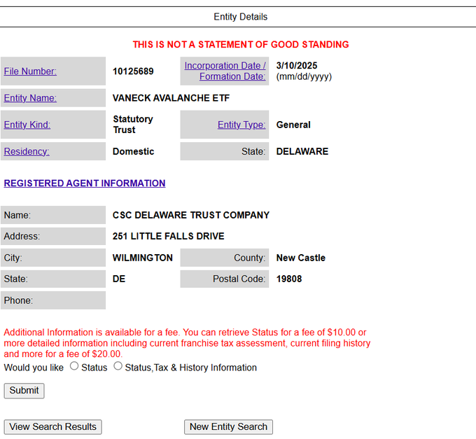 BREAKING: VANECK FILES FOR AN $AVAX ETF.