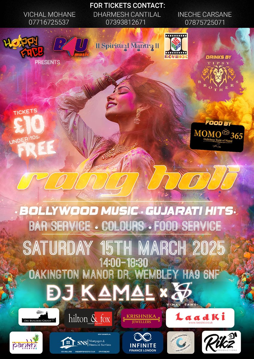THEOFFICIALB4U's tweet image. Immerse in the festive spirit of Rang Holi! With DJ Kamal and more. Food and drinks available. Get your tickets now! 🥳🥳🥳
#eventpost #instapost #b4u #international #holi
#trending #viral #viralpost #trendingpost #instalike #instafollow #instagood #instadaily #instagram #fyp