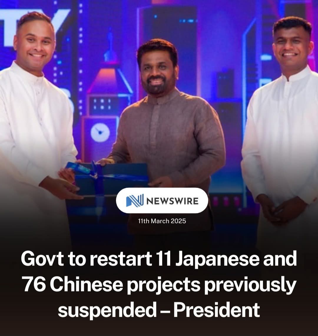 LThanushkar's tweet photo. “Based on the government's economic policies, efforts have been made to restart 11 economically significant projects that were previously halted by the Japanese government and 76 projects that had been suspended by the Chinese government.”- President #srilanka https://t.co/FS1N5AShxx