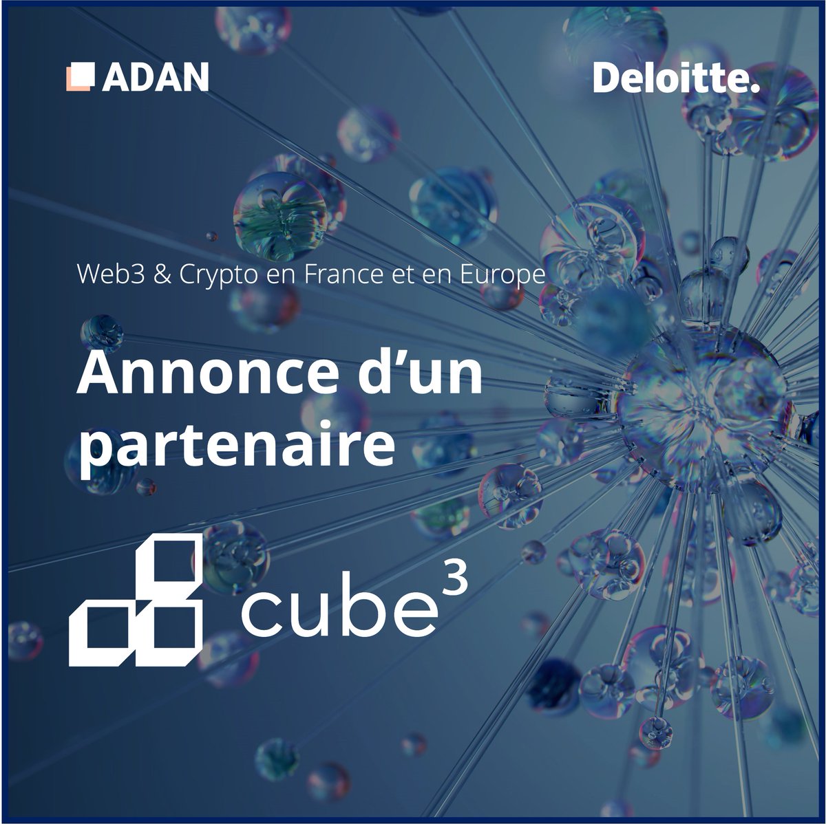 Adan (@adan_asso) on Twitter photo L'Adan est ravie d'annoncer son partenariat avec <a href="/joincube3/">cube3</a> pour la 4ème édition de son étude "Web3 et Crypto en France et en Europe" 🇫🇷 🇪🇺
Cube3 est l’accélérateur des startups Web3 les plus prometteuses, conçu par des entrepreneurs pour des entrepreneurs. Via son programme L'Adan est ravie d'annoncer son partenariat avec <a href="/joincube3/">cube3</a> pour la 4ème édition de son étude "Web3 et Crypto en France et en Europe" 🇫🇷 🇪🇺
Cube3 est l’accélérateur des startups Web3 les plus prometteuses, conçu par des entrepreneurs pour des entrepreneurs. Via son programme