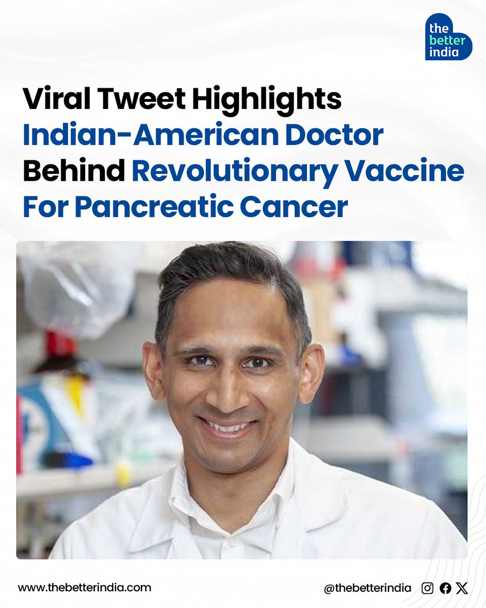 The Better India (@thebetterindia) on Twitter photo Pancreatic cancer — a disease with a 90% mortality rate — has long been a grim diagnosis. But that may be changing.
Meet Vinod Balachandran, the lead researcher behind a groundbreaking mRNA vaccine that’s transforming the outlook for patients.
Credits : <a href="/RichardHanania/">Richard Hanania</a> Pancreatic cancer — a disease with a 90% mortality rate — has long been a grim diagnosis. But that may be changing.
Meet Vinod Balachandran, the lead researcher behind a groundbreaking mRNA vaccine that’s transforming the outlook for patients.
Credits : <a href="/RichardHanania/">Richard Hanania</a>