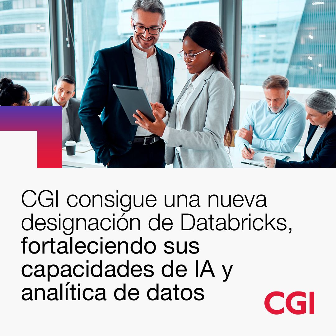 Nos complace anunciar la obtención del estatus Select del programa de partners de Databricks. Esta designación subraya el compromiso de CGI de avanzar en las capacidades de analítica de datos e IA para apoyar a clientes en todo el mundo: bit.ly/3DA2Ng9