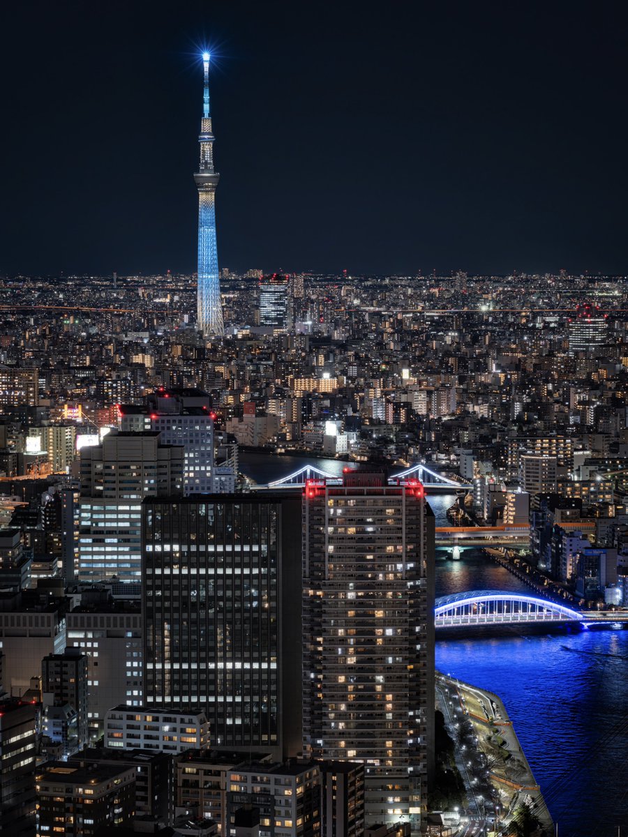 RyotaKawaguchi's tweet image. 築地から見たスカイツリーが綺麗