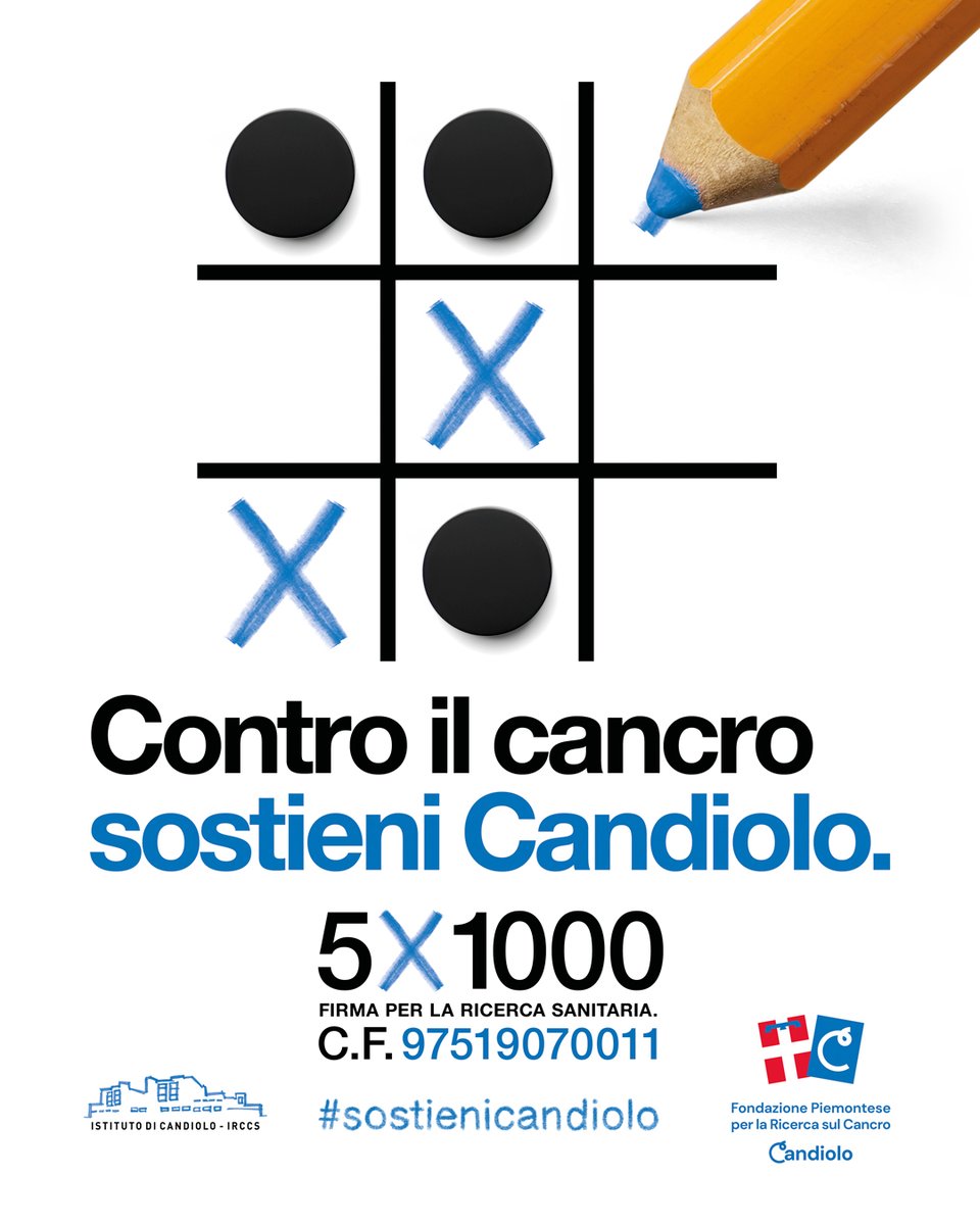 Contro il cancro sostieni Candiolo: il tuo 5X1000 alla Fondazione Piemontese per la Ricerca sul Cancro!
- seleziona il riquadro “Ricerca sanitaria”
- scrivi il nostro codice fiscale 97519070011.
📷 Un gesto semplice e gratuito, ma di enorme valore.
bit.ly/FPRC_5X1000