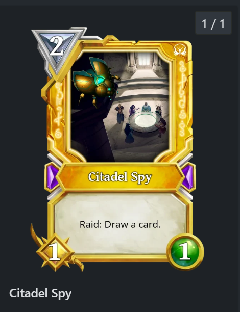 🪲CITADEL SPY 🪲golden quality🙂
<a href="/GodsUnchained/">Gods Unchained</a> 
Welcome home! 🎉🥳