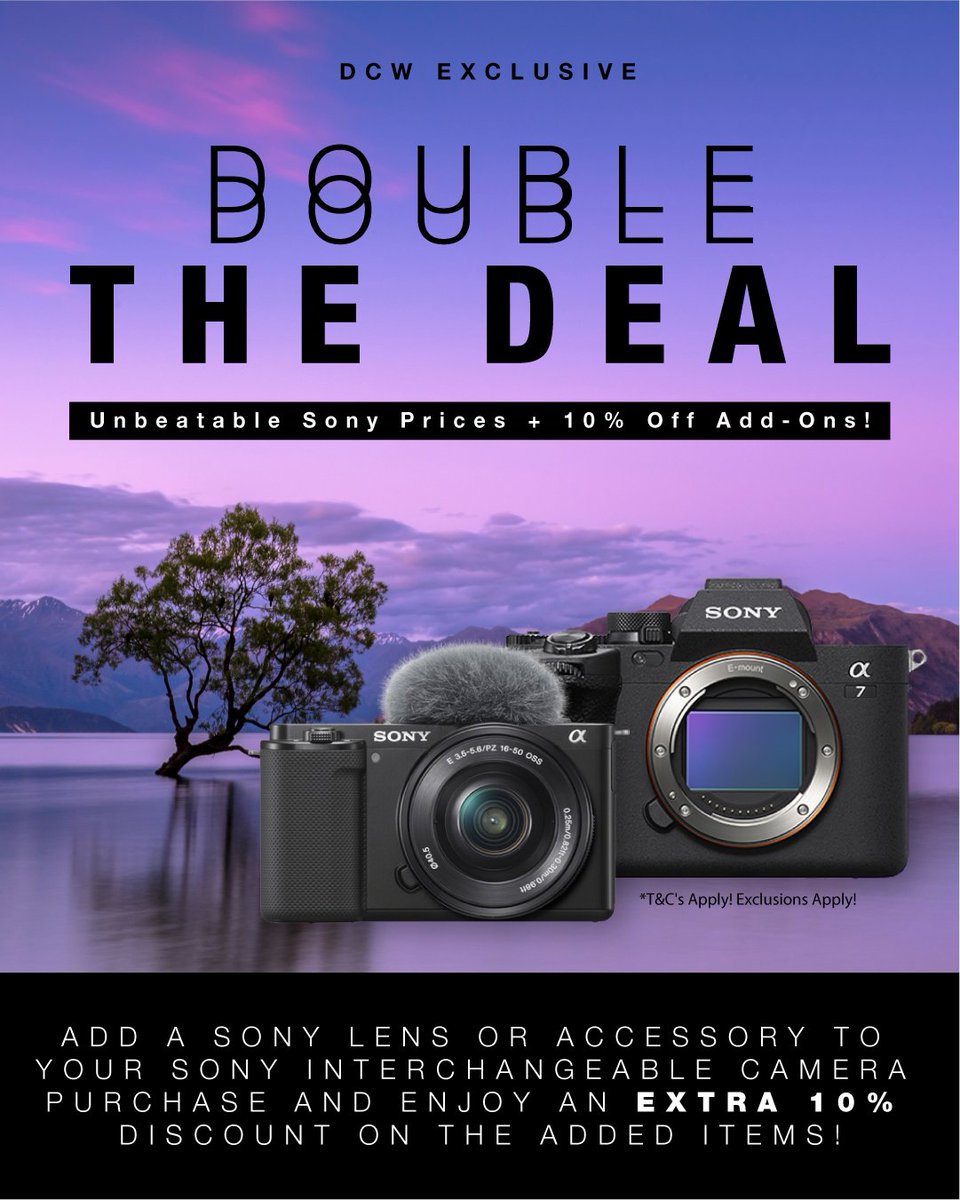 dcwarehouse's tweet image. 📸 Mega Savings Alert! Dive into incredible deals on a wide variety of cameras, lenses and accessories from your favourite brands. Don’t miss out! 💥 ⁠
⁠
Swipe to explore all! ⁠
⁠
💥 Shop Now! l8r.it/OCzb
⁠
#CameraDeals #PhotoGear #photography ⁠