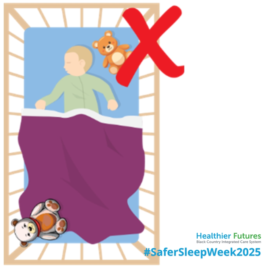 Safer sleep week aims to share advice on how to keep your baby safe when sleeping💤

Keep the sleep space clear. It is safest to keep baby’s cot clear of items such as bumpers, toys, pillows and loose bedding🧸

For more advice on safer sleeping, visit: orlo.uk/uHKzY