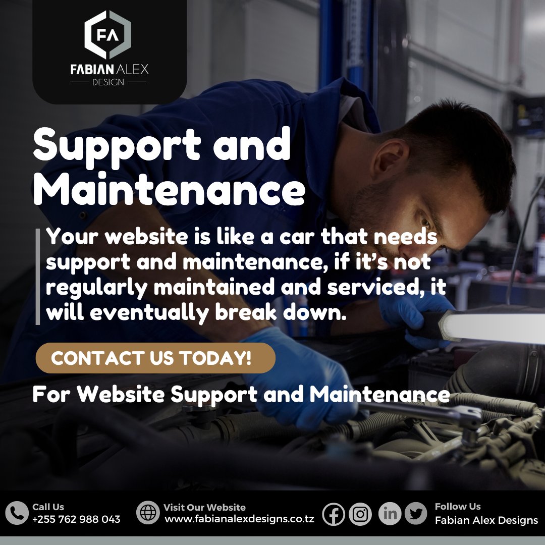 falexdesigns's tweet photo. Your website is like a car that needs support and maintenance. If it’s not regularly maintained and serviced, it will eventually break down. Contact us today for website support and maintenance #support #wix #website #maintenance #seo #ranking #management #website #branding https://t.co/FDaa27klWQ