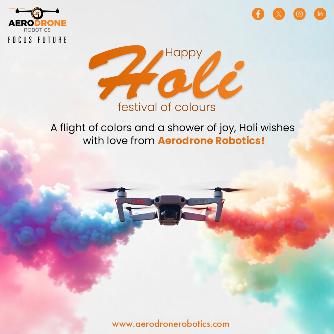 AerodroneR's tweet image. This Holi, let the colors of happiness take flight!
 Aerodrone Robotics wishes you a festival full of joy, success, and innovation!
#HappyHoli #FestivalOfColors #AerodroneRobotics #DronesInTheSky #FlyingColors #holifestival #dronetraining #drones