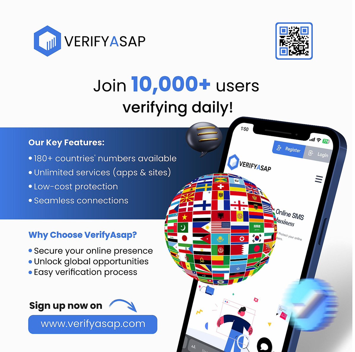Yk_Jessika's tweet image. Need a secure SMS verification solution? Verifyasap.com offers private, non-VOIP numbers from various countries. Your privacy, our promise! 🌐🔒 #VerifyWithEase #Verifyasap @v3rifyasap