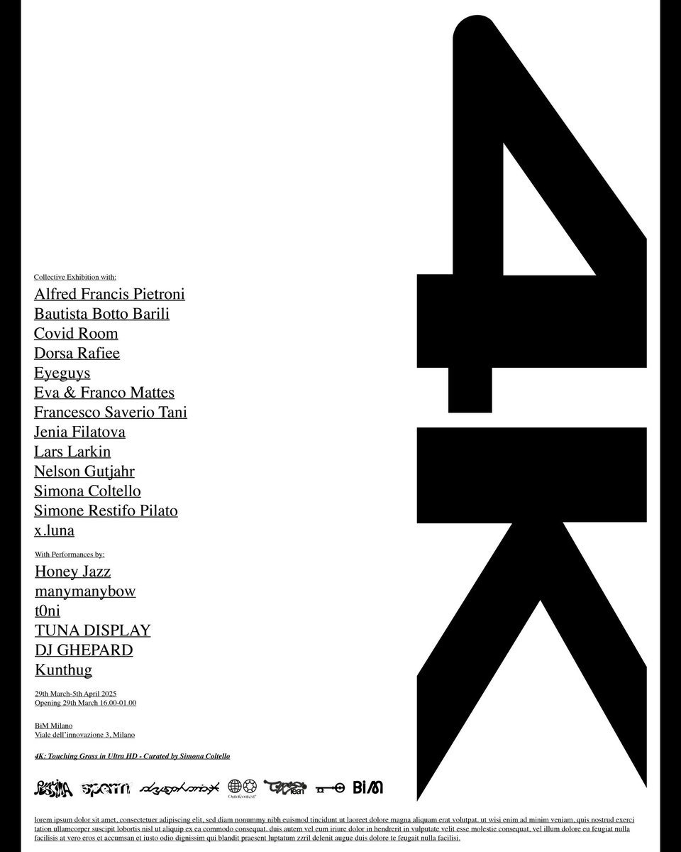 Showcasing a brand new Video Game art installation "Lovesense" with soo many fckedup artists in this mindblowing exhibition in Milano.
March 29th - April 5th   2023