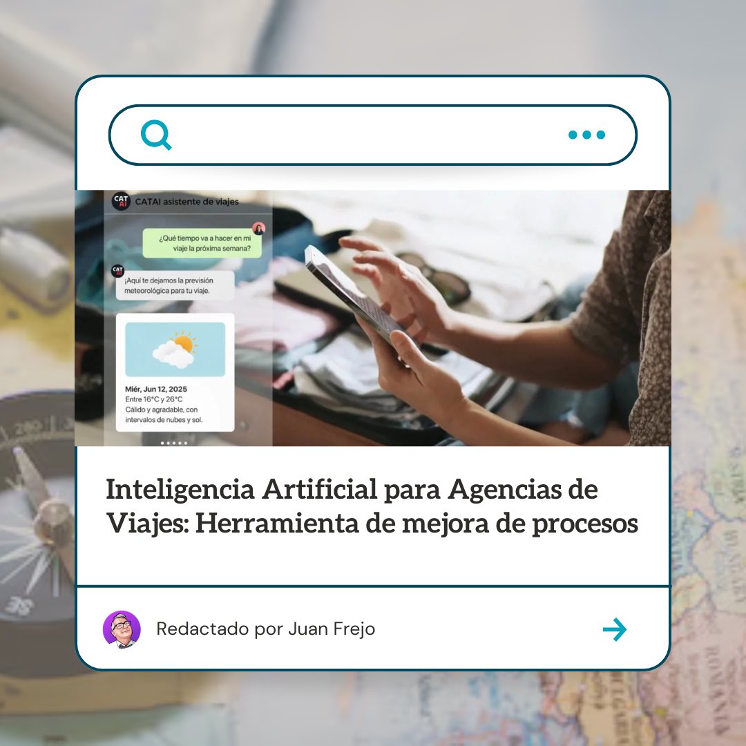🛠️Hoy nos ponemos el "mono" de #inteligenciaartificial con nuestro compañero <a href="/juanfrejofoto/">Juan Frejo</a> 👨🏻‍🔧

💡Aquí planteamos algunos de los principales motivos por los que las #AgenciasdeViajes pueden sacar un enorme potencial a la #IA 🤖🦾

ℹ️Más información: asiri.es/inteligencia-a…