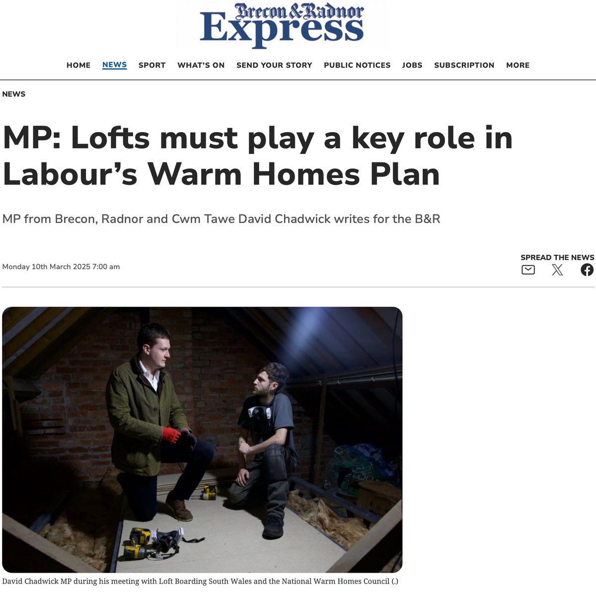 NWHC_'s tweet image. "Unless we encourage simple, cost-effective solutions to prevent heat loss in our homes, we will remain stuck in a cycle of costly installations and replacements."
🏠Great to see @LibDemDavid supporting our mission to ensure warmer, lower-carbon homes👇
brecon-radnor.co.uk/news/mp-lofts-…