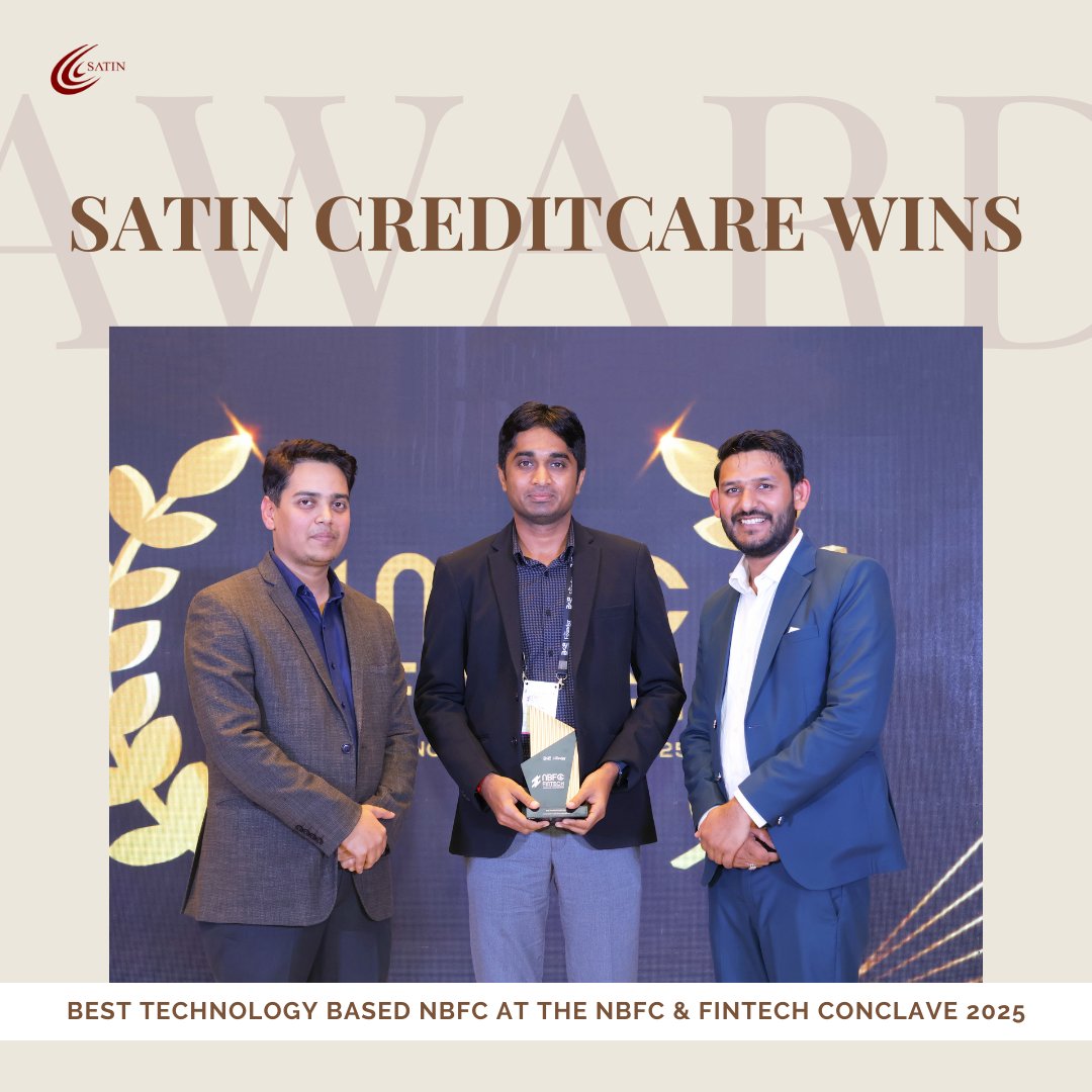 LtdSatin's tweet image. We are thrilled to announce that Satin Creditcare has been recognized as the Best Technology-Based NBFC at the 19th NBFC &amp;amp; Fintech Conclave 2025!

#besttechnology #mfi #satincreditcarenetworklimited