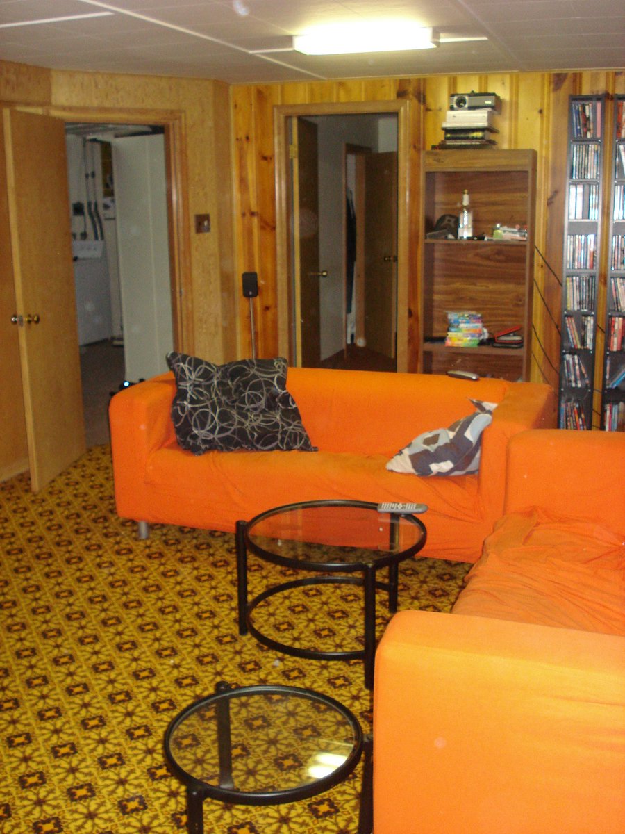 when I bought my house my basement looked like this, and one of the first things I did was paint the walls and rip out the carpet 

ive regretted this for almost 20 years now