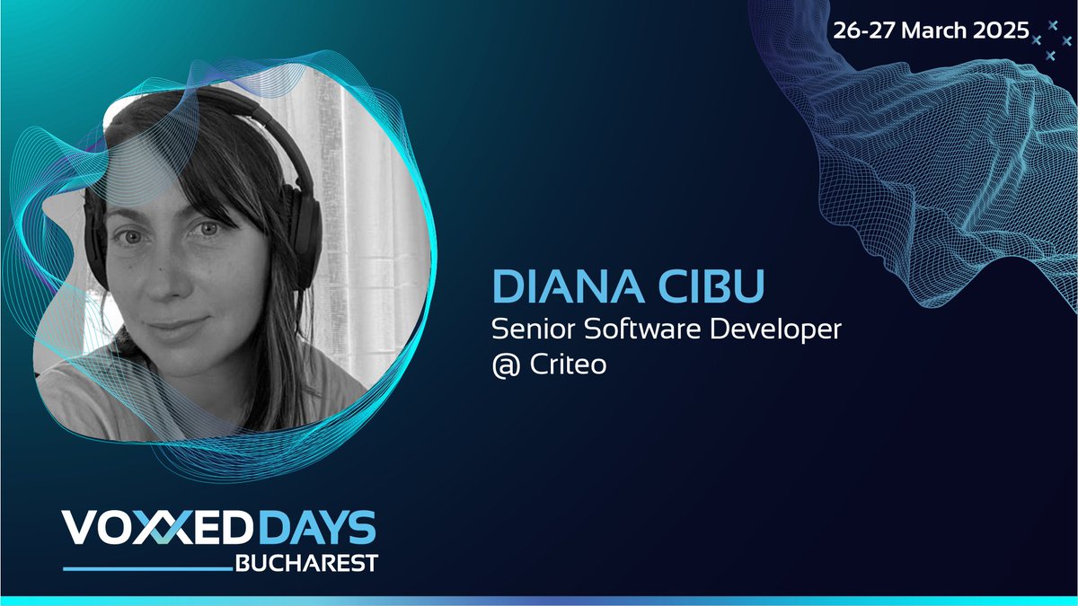 Voxxed Days Bucharest (26-27 March 2025) (@voxxedbucharest) on Twitter photo 🌟 Let’s warmly welcome Diana Cibu at <a href="/VoxxedBucharest/">Voxxed Days Bucharest (26-27 March 2025)</a>! 🚀 Together with Benjamin Degerbaix, she will lead the session "How We Handle Over 1 Trillion HTTP Requests on Black Friday Without Losing Sleep".
Details and tickets: romania.voxxeddays.com/voxxed-days-bu… 🌟 Let’s warmly welcome Diana Cibu at <a href="/VoxxedBucharest/">Voxxed Days Bucharest (26-27 March 2025)</a>! 🚀 Together with Benjamin Degerbaix, she will lead the session "How We Handle Over 1 Trillion HTTP Requests on Black Friday Without Losing Sleep".
Details and tickets: romania.voxxeddays.com/voxxed-days-bu…