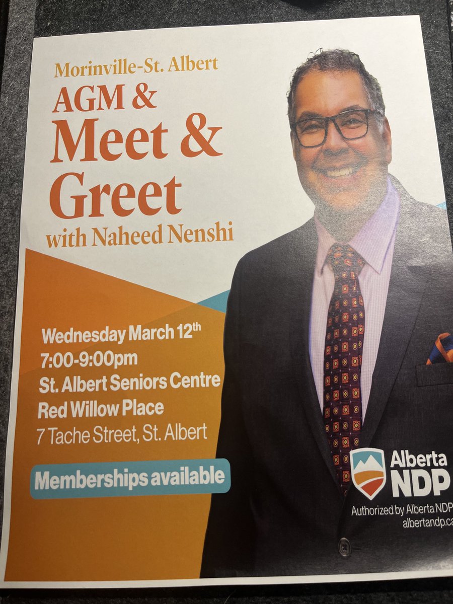 KarenShaw_'s tweet photo. #MVSA come join us for coffee & cookies with special guest Naheed Nenshi # AbNdp # Better is possible #alberta #leadership #t8n https://t.co/cueYGHIySO