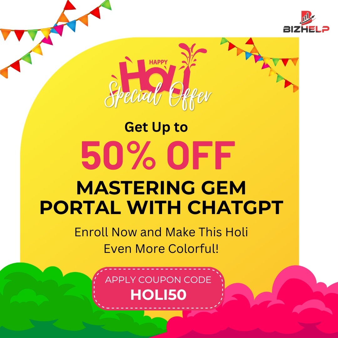 SRGROUPS1's tweet image. 🌈Holi Special Offer! 
Get up to 50% OFF on Mastering Gem Portal with ChatGPT—spark your Holi celebrations with a splash of knowledge! Enroll now and let your learning journey shine
#HoliHai #ColorfulLearning #MasteringGemPortal  #FestiveOffer #FestivalOfColors  #bidhelp #bizhelp
