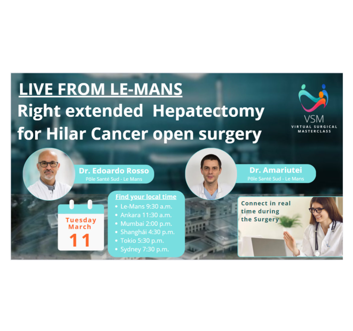 Live and interactive in few hours at virtualsurgicalmasterclass.com
