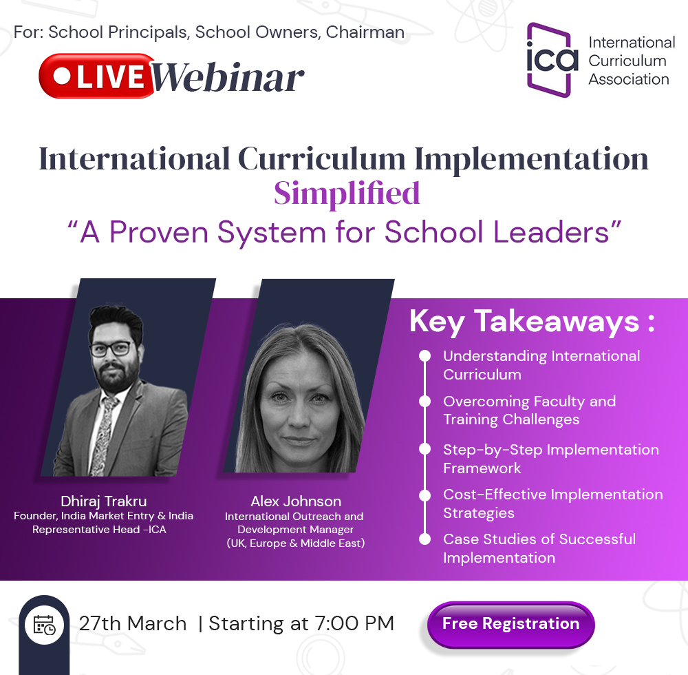 ime_india's tweet image. Want to simplify International Curriculum Implementation? Join us on 27th March at 7 PM IST for expert insights!

FREE Registration – Sign up now! zfrmz.in/VlKQNh5v59G8zr…

#SchoolLeadership #CurriculumImplementation #EdTech #InternationalCurriculum #webinar #livewebinar