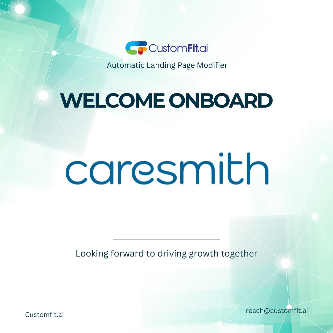 CustomFitAi's tweet image. Excited to welcome Caresmith to the CustomFit.ai family!

Redefining wellness &amp;amp; self-care, now using CustomFit for website personalization &amp;amp; A/B testing to enhance digital experiences.

Welcome aboard, #Caresmith!

#ABTesting #WebsitePersonalization #CustomFitAI