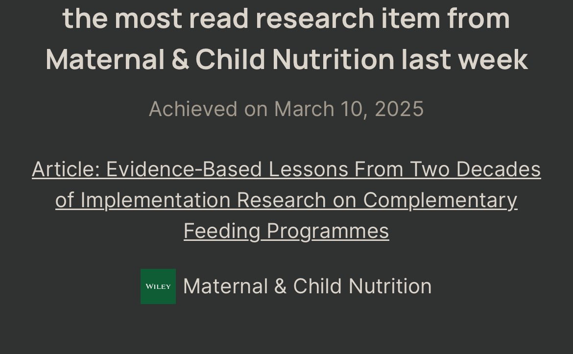 Roger Mathisen (@mathisenroger) on Twitter photo Thank you for reading and supporting the dissemination of these evidence-based lessons for complementary feeding programmes. The article is the most read research item from <a href="/mcnjournal/">Victoria Hall Moran</a> <a href="/ResearchGate/">ResearchGate</a> last week. onlinelibrary.wiley.com/doi/full/10.11… Thank you for reading and supporting the dissemination of these evidence-based lessons for complementary feeding programmes. The article is the most read research item from <a href="/mcnjournal/">Victoria Hall Moran</a> <a href="/ResearchGate/">ResearchGate</a> last week. onlinelibrary.wiley.com/doi/full/10.11…
