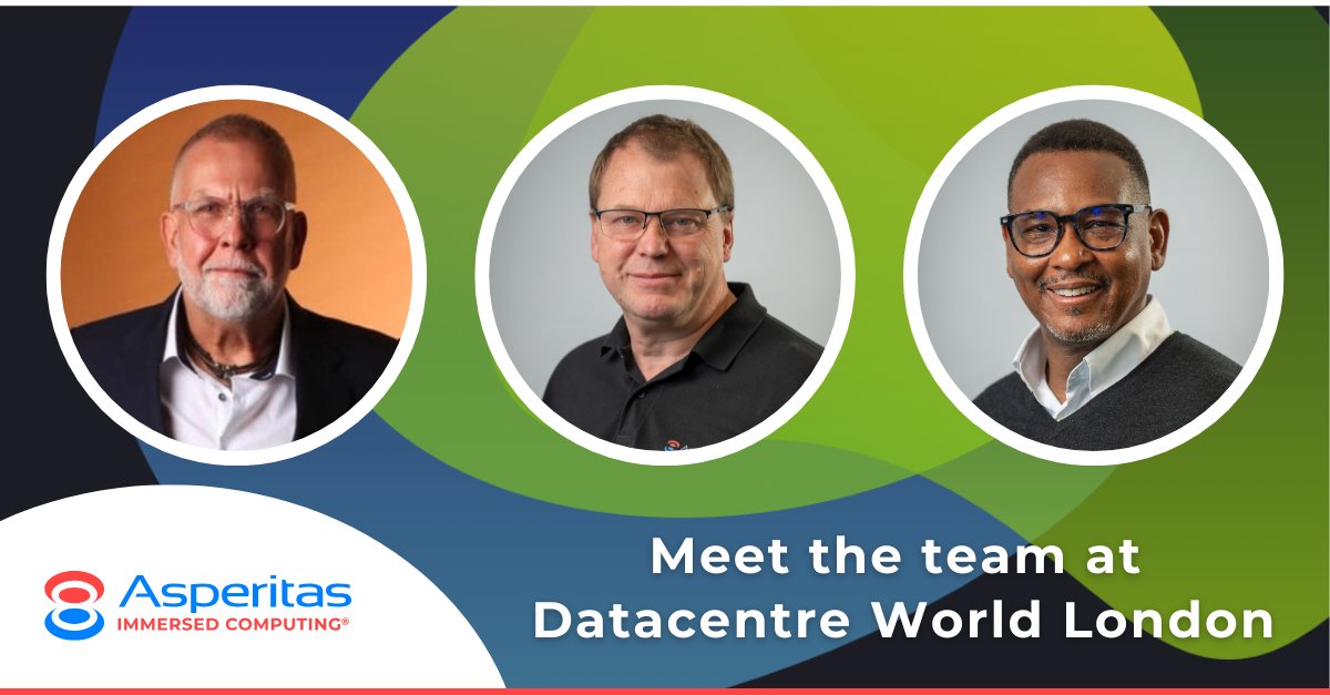 The Asperitas Sales Team will be in London this week at the Data Centre World Conference at the Excel!

Book an appointment for Wednesday or Thursday here ➡️ ow.ly/hm7850UCANF

#ImmersionCooling #DatacentreEfficiency #HPC