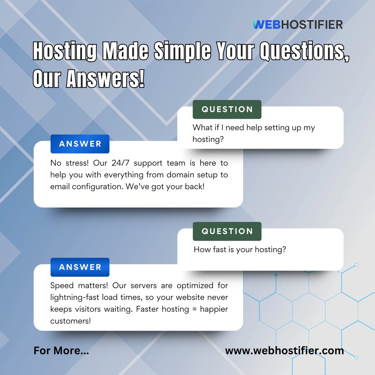 webhostifier's tweet image. Hosting Made Simple Your Questions, Our Answers! 

Got hosting questions? We’ve got answers! 🚀 From shared hosting to cloud solutions, we’re here to simplify it all. 💻✨ Let’s make tech easy—reply with your Qs or DM us! 👇
#HostingMadeSimple💡 #CloudHosting ☁️ #WebHosting 🌐