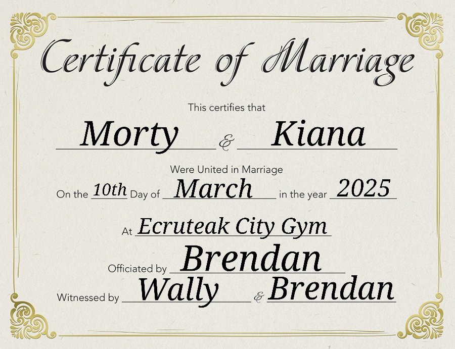 SaltySeaBreezes's tweet image. I'll consider that our honeymoon. Thank you for officiating on such short notice, @GOATofHoenn.