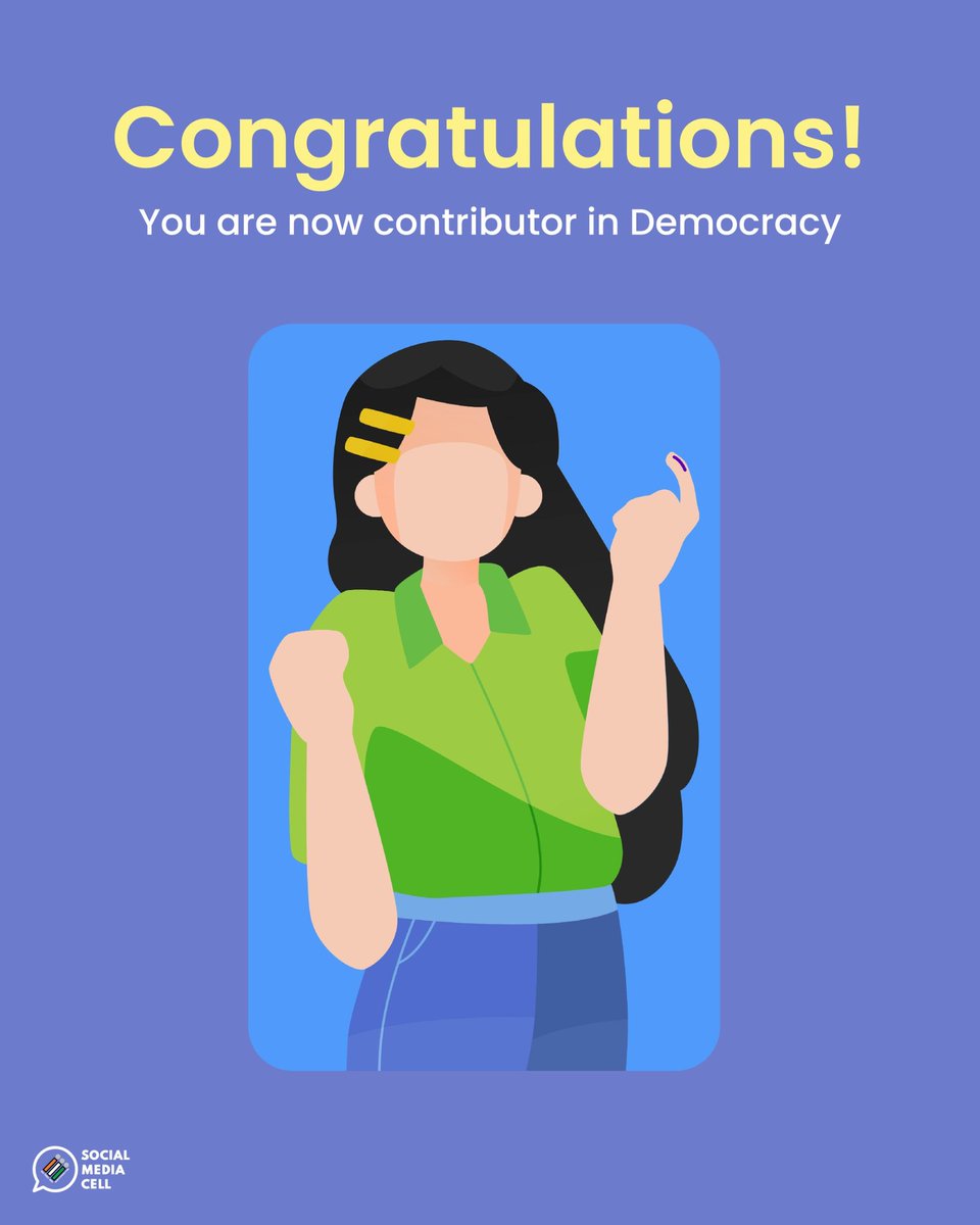 Register to vote today—your voice matters! 

Sign up now at voters.eci.gov.in or via the Voter Helpline App and step up as a responsible voter.

#ECI #Elections2025 #Voter #Democracy