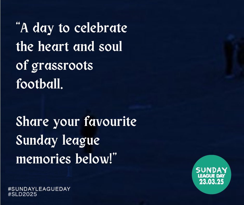 #SundayLeagueDay is less than two weeks away!

Are YOU ready for the big day!?

Social media assets, simple Matchday programme template, link to charity fundraiser for @prostatecanceruk and more are available in our bio!

Get involved in #SLD2025!

#SundayLeague #SundayFootball