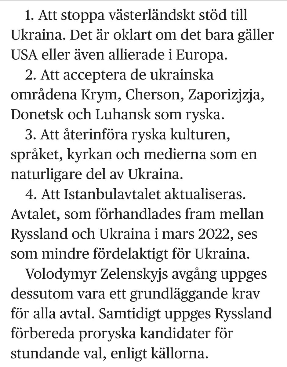 Om det är sant att USA skulle vara på väg att ge grönt ljus till dessa ryska krav – vad har då varit meningen med det ukrainska motstånd som hyllats så starkt? Trumps så kallade fredsplan tycks huvudsakligen bygga på villkorslös kapitulation.