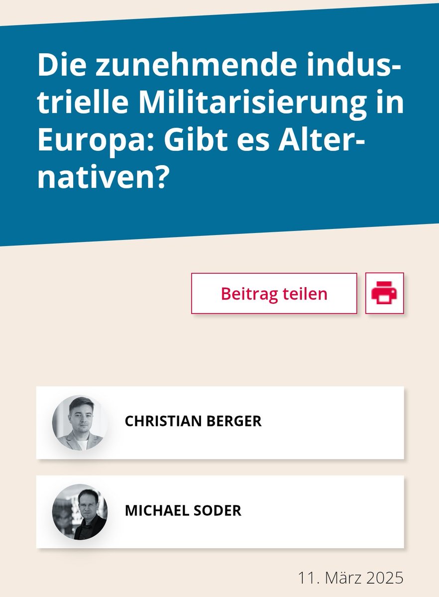 Aktuell erleben wir eine Zeitenwende. Ein Industrialisierung über Rüstung steht am politischen Programm. Gemeinsam mit Christian Berger haben wir einen Blick auf den Geldregen für Aufrüstung &amp; Alternativen geworfen. 

awblog.at/Europa/Industr…

#Industriepolitik #Rüstung #PeachTech