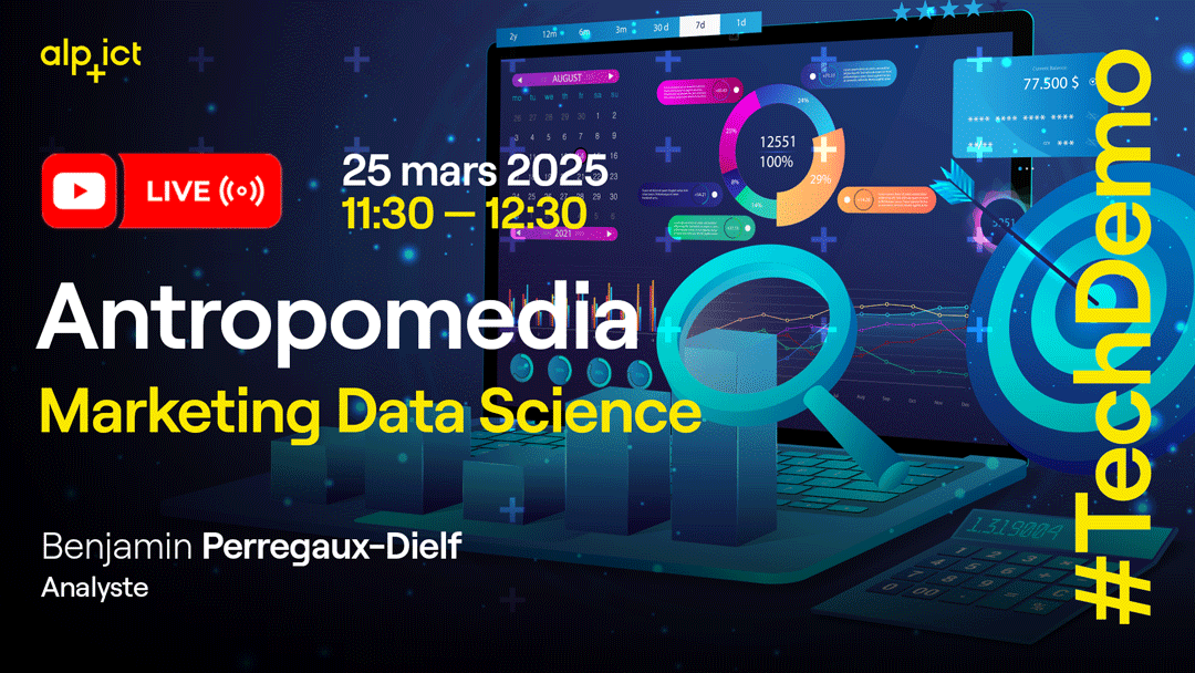 Alpict's tweet image. 🕹 #TechDemo x @Antropomedia : marketing data science

🎯 L’anthropologie digitale au service de la croissance et de la transformation des PME suisses romandes

RDV le 25 mars 2025, de 11h30 à 12h30, en compagnie de Benjamin Perregaux-Dielf, Analyste au sein de la PME…