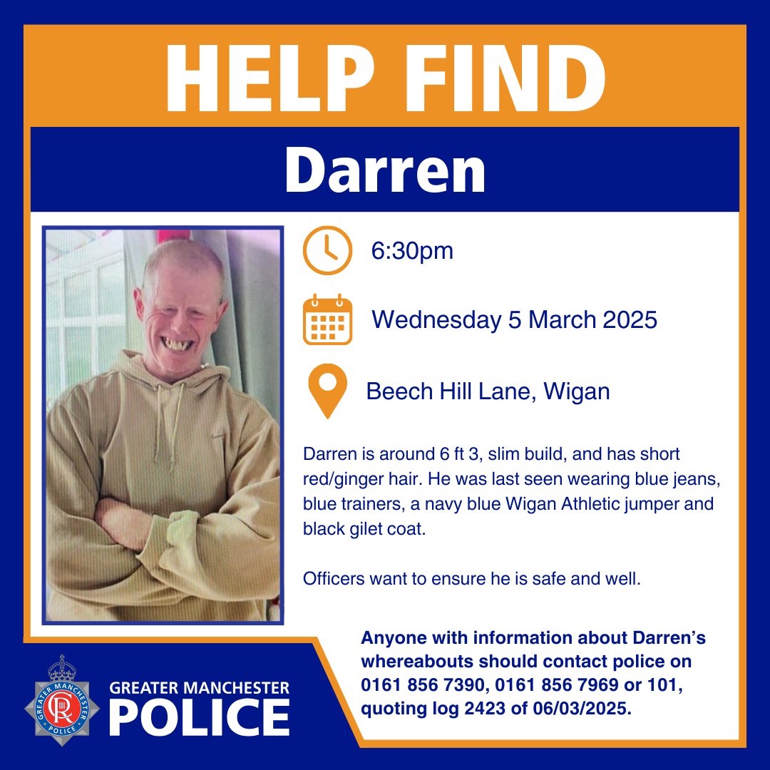 Until otherwise in my mind Darren is turning up not knowing the fuss. May have been a while yet but X is a bit of an echo chamber, it’s not had huge coverage yet. Let’s do it today. Find our mate Darren #finddarren 🙏🏻 .
<a href="/BBCNWT/">BBC North West</a> <a href="/GranadaReports/">ITV Granada Reports</a> 
<a href="/lisanandy/">Lisa Nandy MP</a>
  #wafc