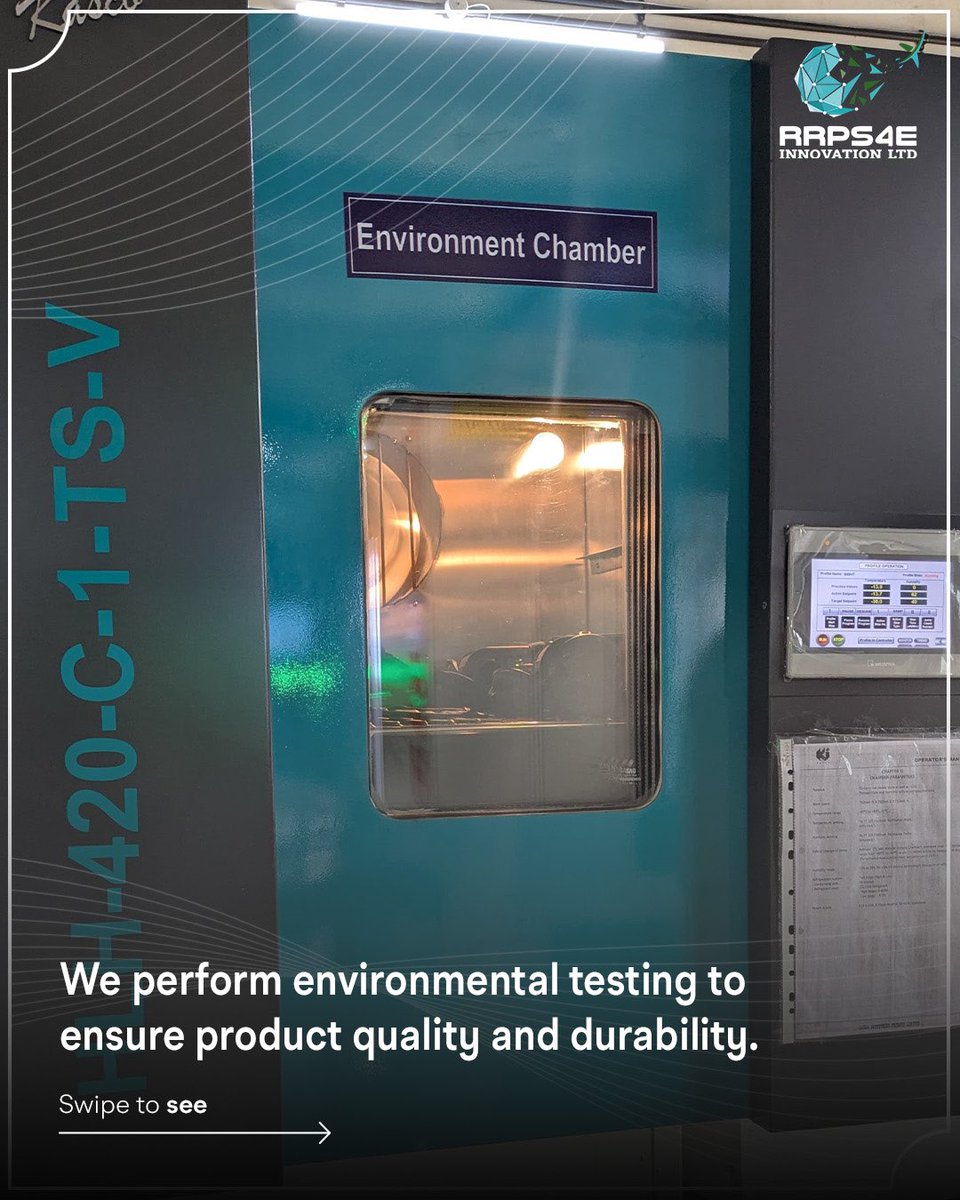 RRPS4E's tweet image. Our environmental chamber ensures that every product can withstand extreme conditions, guaranteeing top-tier quality and reliability.

At RRPS4E Innovation Ltd, we push the limits so you can trust your gear in any environment. 

#RRPS4E #QualityAssurance #EnvironmentalTesting