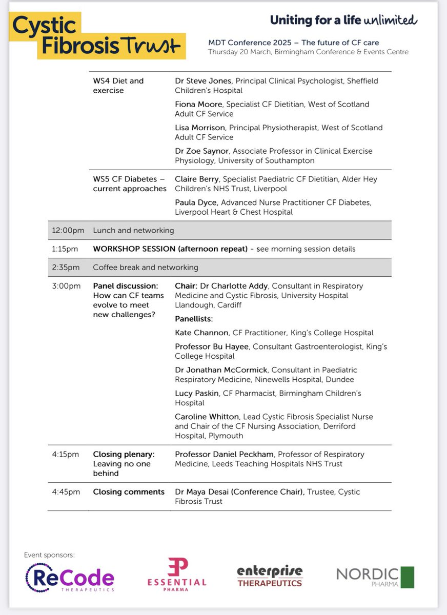 9 days to go and still time to register for the CF Trust MDT conference! See link to register in comments. <a href="/CF_dietitians/">UHB CF Dietitians</a> <a href="/adult_cf/">Leeds Adult Cf Dietitians</a> <a href="/UHL_DIETITIANS/">UHLDIETITIANS 🌈🌈</a> <a href="/NHSGGCDiet/">NHSGGC Dietitians</a> <a href="/NHSL_Dietetics/">NHS Lothian Dietitians</a> <a href="/taysidedietetic/">NHS Tayside Nutrition & Dietetics</a> <a href="/allwalescf/">@AllWalesCF</a> <a href="/RBandH/">Royal Brompton and Harefield</a> <a href="/cftrust/">Cystic Fibrosis Trust</a> <a href="/BDA_Dietitians/">British Dietetic Association</a>