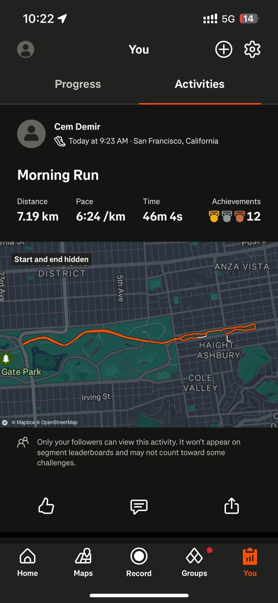 Back to track in #SF 
Planning to get back to get below 5.5km pace again until the end of March.