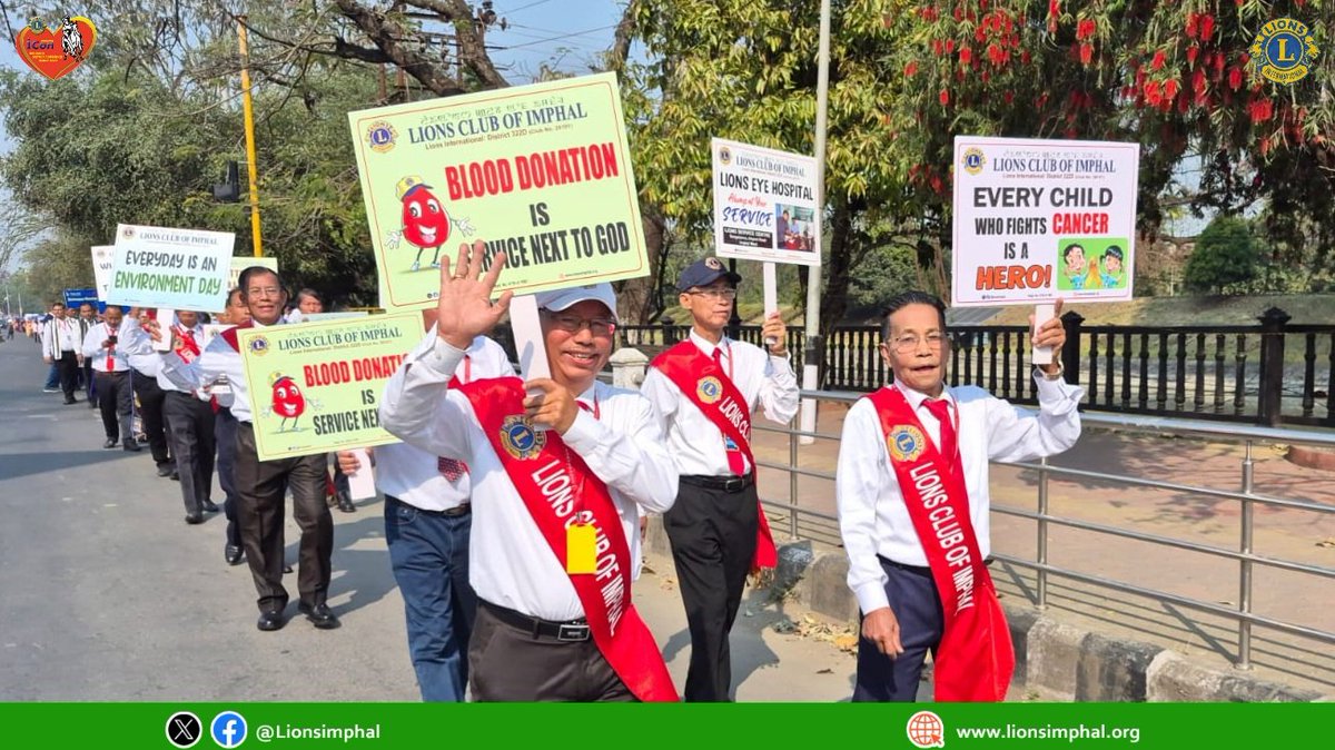 LionsImphal's tweet photo. Peace Parade during ICON, 46th Dist Conf of #LionsInternational #Dist322d at #Imphal 
#WeServe #MakeYouMark 
@lionsclubs https://t.co/I1BV96GgPR