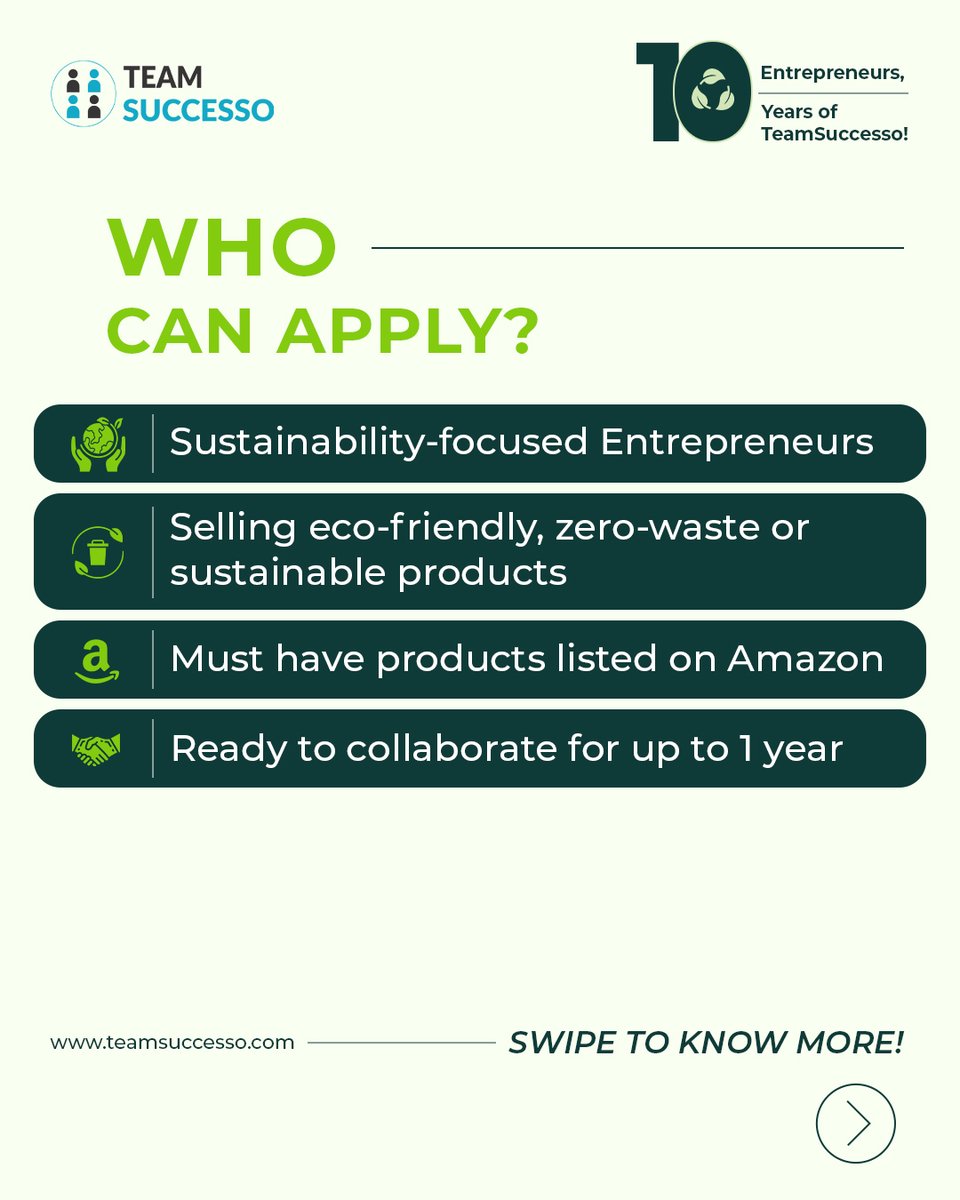teamsuccesso's tweet photo. 🌱 Scale Your Eco-Business on Amazon! 🚀

TeamSuccesso is offering 10 sustainable sellers a growth strategy for Amazon! 📈✨

✅ Boost discoverability &amp; conversions
✅ 1-year growth plan
📩 DM or visit https://t.co/lbt8tewVRp to apply!

#TeamSuccesso #EcoBusiness #AmazonSelling https://t.co/bE5JR5Xozn