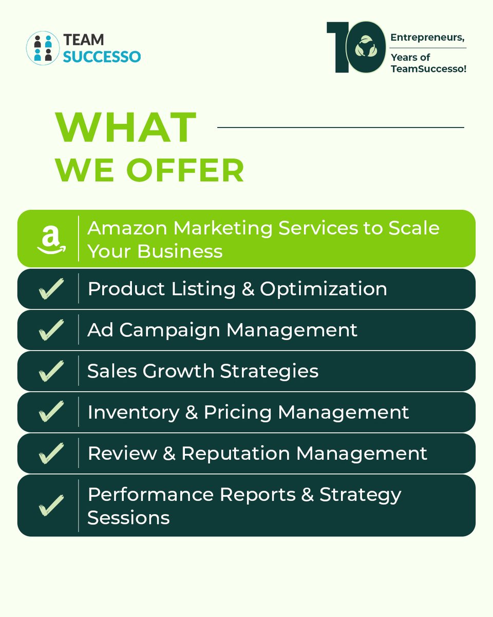 teamsuccesso's tweet photo. 🌱 Scale Your Eco-Business on Amazon! 🚀

TeamSuccesso is offering 10 sustainable sellers a growth strategy for Amazon! 📈✨

✅ Boost discoverability &amp; conversions
✅ 1-year growth plan
📩 DM or visit https://t.co/lbt8tewVRp to apply!

#TeamSuccesso #EcoBusiness #AmazonSelling https://t.co/bE5JR5Xozn