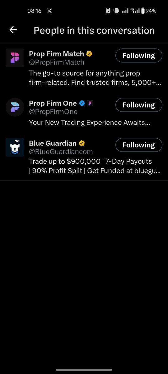 _TradersCorner's tweet photo. @PropFirmMatch @PropFirmOne @BlueGuardiancom @Imayekwa @JEFFFX11 https://t.co/G8dJtOqKwX