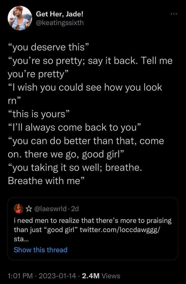 i think having "just breathe baby. there we go" said right into my ear permanently altered my brain chemistry